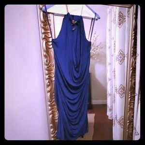 Roberto Cavalli blue halter dress